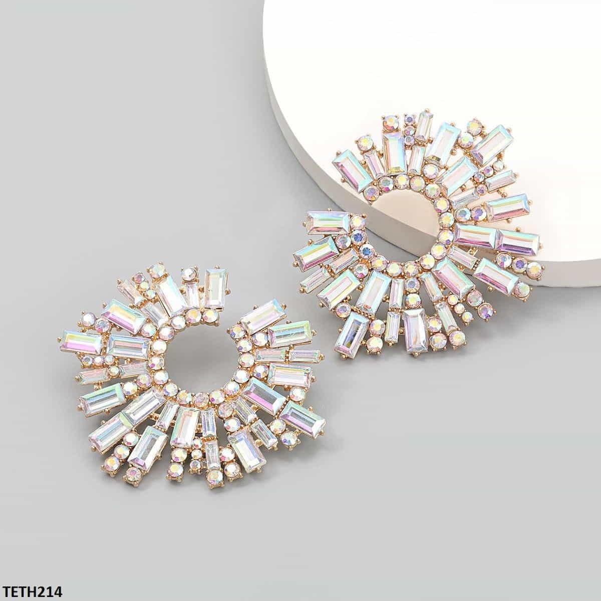 Crystal Stone Round Tops Pair - Havenon Store