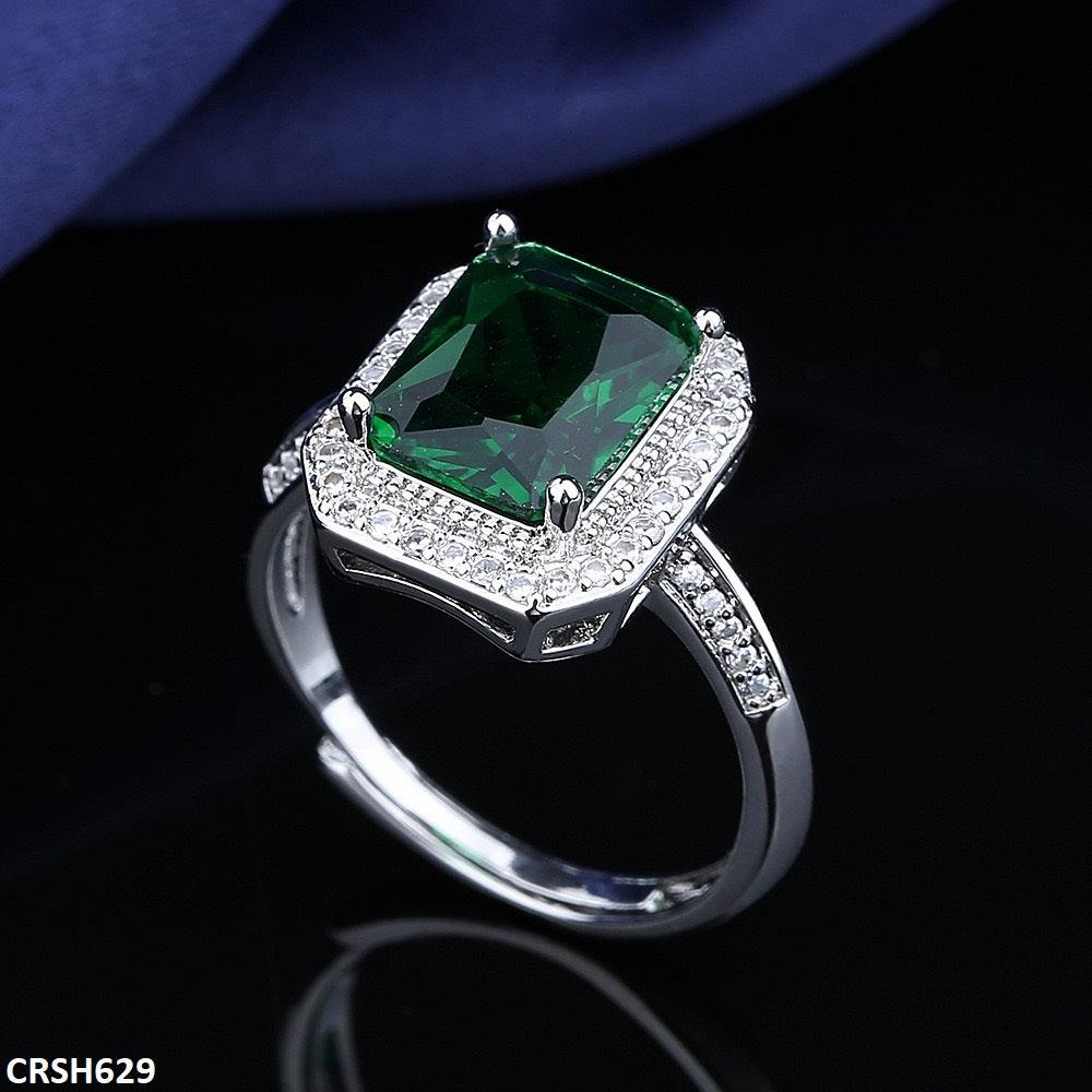 Emerald Baguette Adjustable Ring - Havenon Store