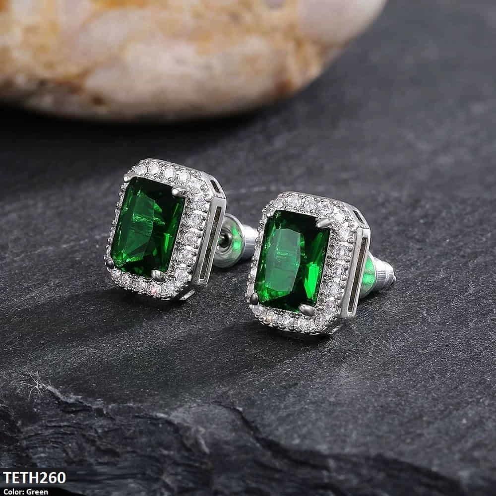 Square Cushion Zircon Tops Pair - Havenon Store
