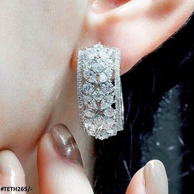 Silver Sterling Zirconia Tops Pair - Havenon Store