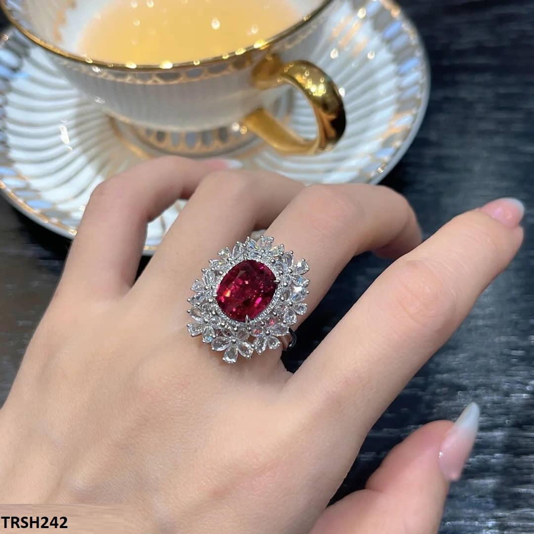 Step Cubic Zircon Flowers Adjustable Ring - Havenon Store