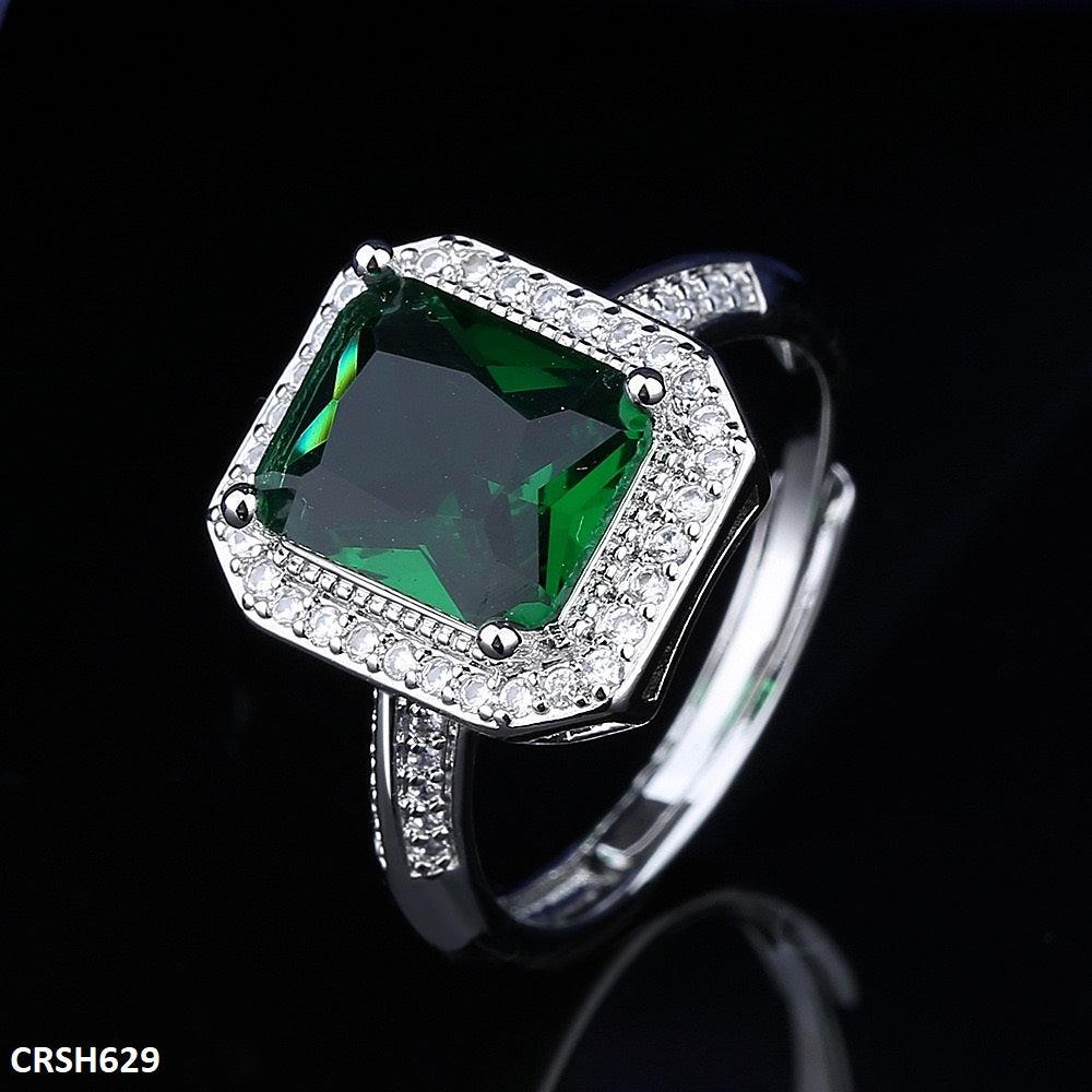 Emerald Baguette Adjustable Ring - Havenon Store