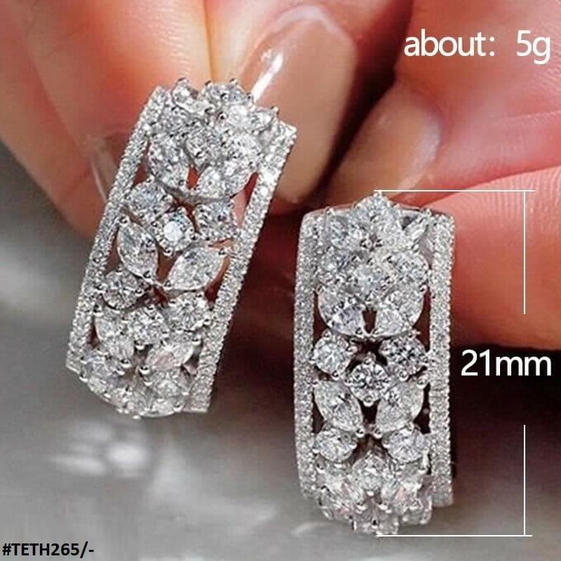 Silver Sterling Zirconia Tops Pair - Havenon Store