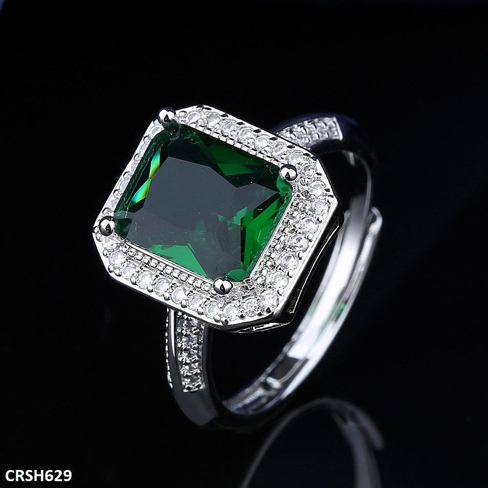 Emerald Baguette Adjustable Ring - Havenon Store
