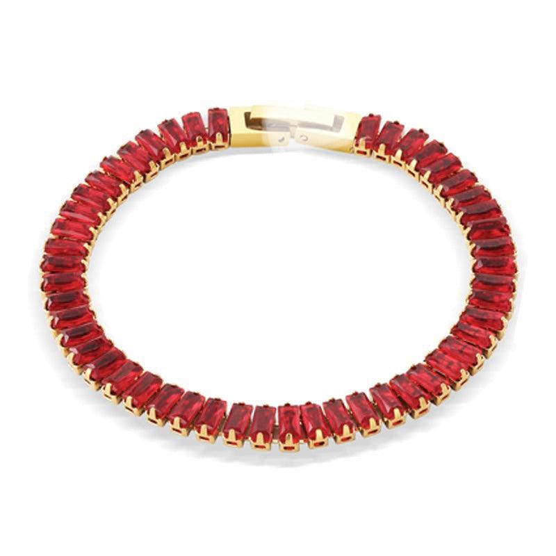 Openable Red Baguette Hand Bracelet - Havenon Store