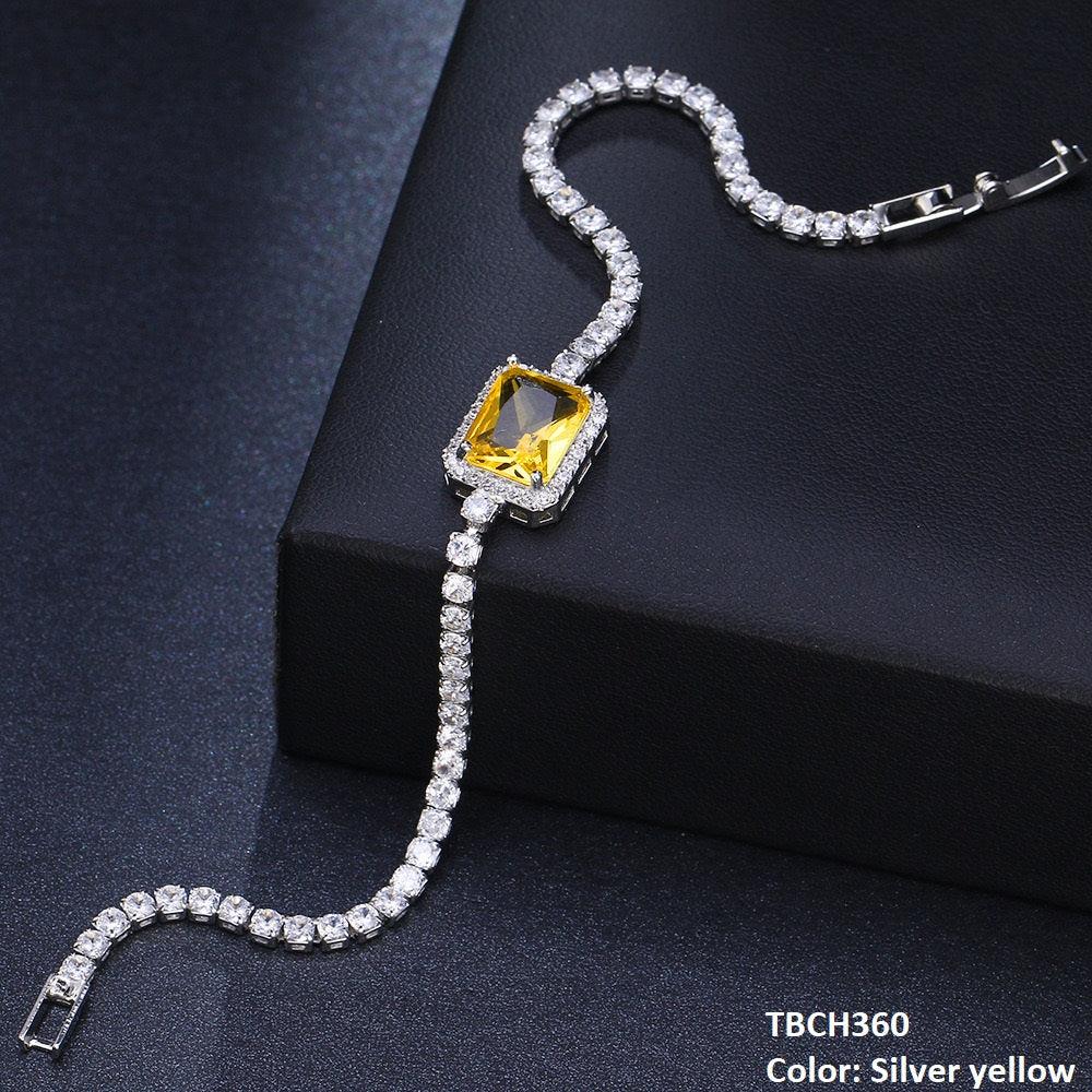 Zircon Link Rectangle Bracelet - Havenon Store