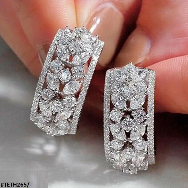 Silver Sterling Zirconia Tops Pair - Havenon Store