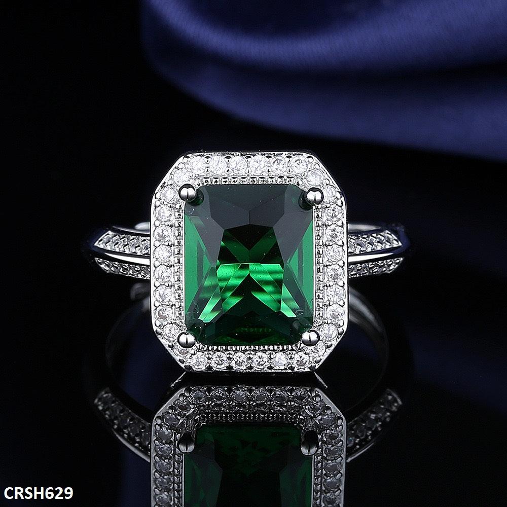 Emerald Baguette Adjustable Ring - Havenon Store