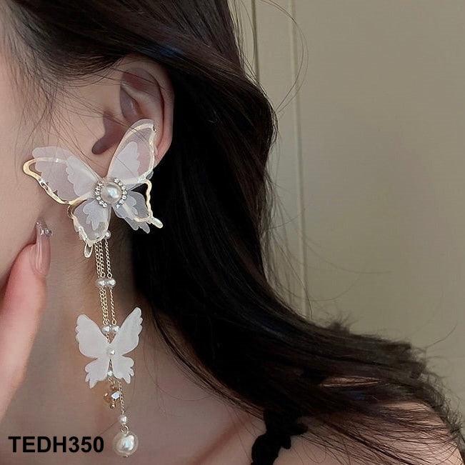 Butterfly Net Tassel Ear Drop Earrings Pair - Havenon Store