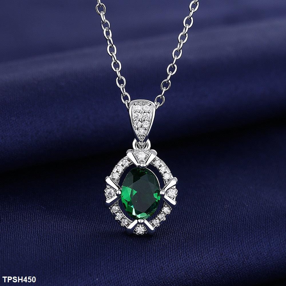 Emerald Oval Bracket Pendant Set - Havenon Store