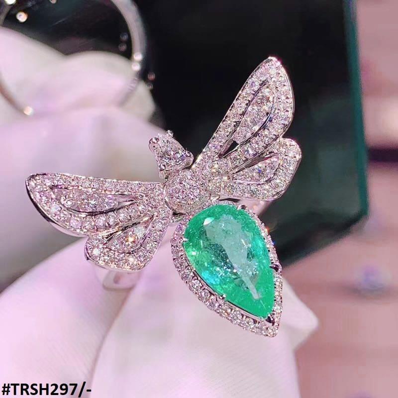 Zircon Emerald Dragonfly Ring - Havenon Store
