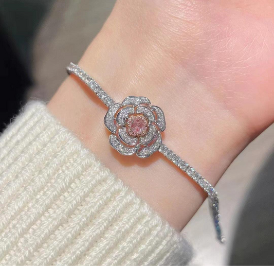 Adjustable Zirconium Flower Bracelet