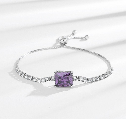 Amethyst Rectangle Tennis Bracelet