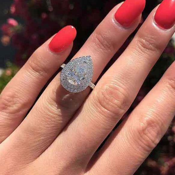 Tear Drop zirconium Ring
