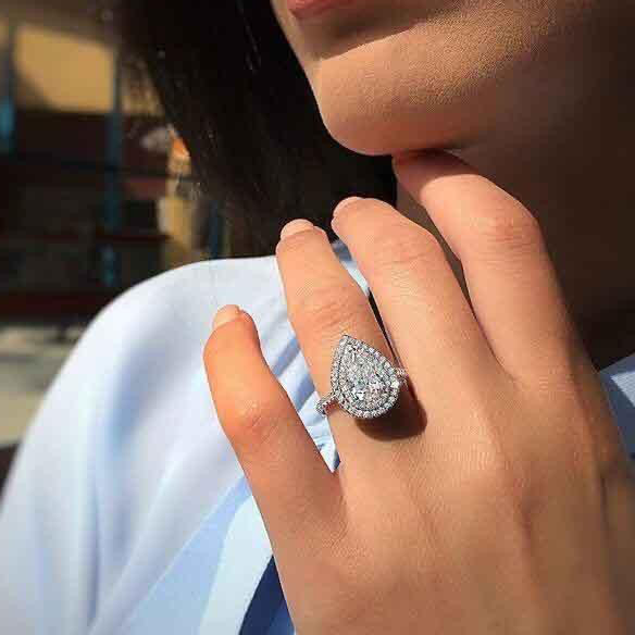 Tear Drop zirconium Ring