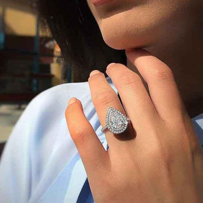 Tear Drop zirconium Ring