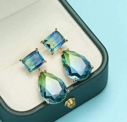 Aqua Stone Tear Drop Pendant Set ko