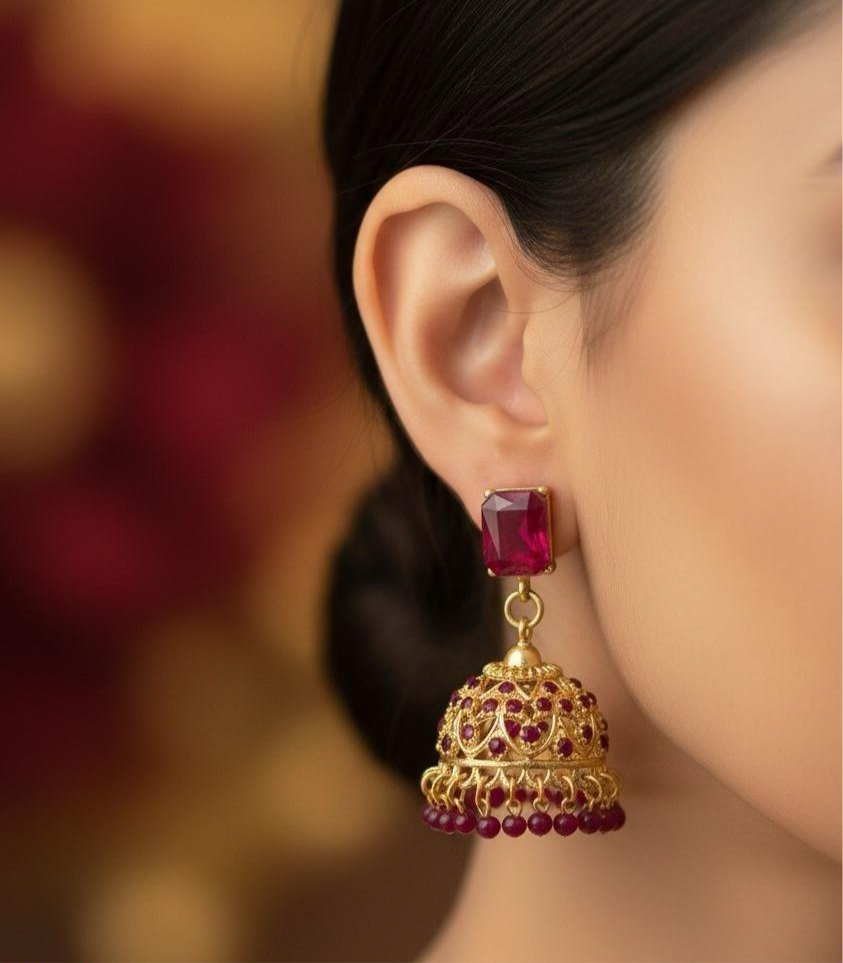 Jahan Ara Stone Jhumki