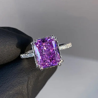 Purple Diamond Ring Adjustable