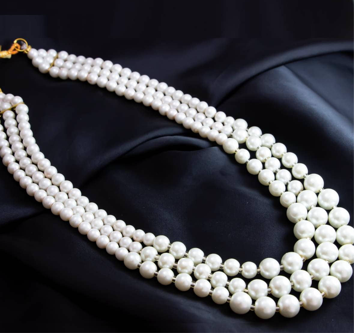 3 layered Pearl Mala for women 