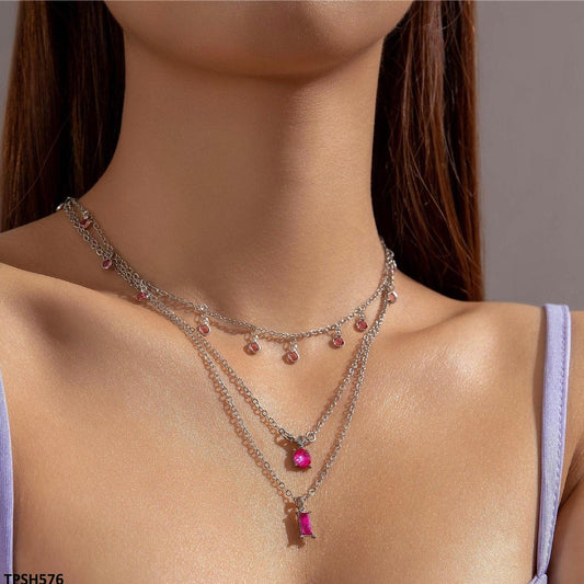 3 layers Baguette chain necklace - Havenon Store
