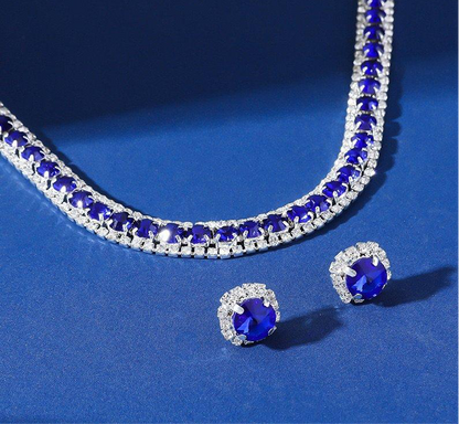 Zircon Circle Layered Necklace Set
