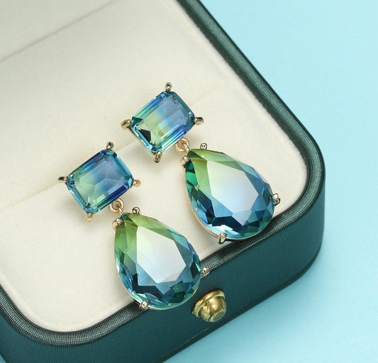 Zircon Square/Tear Drop Earrings