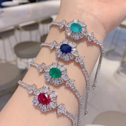 Zirconium Flower Bracelet with imported Stones