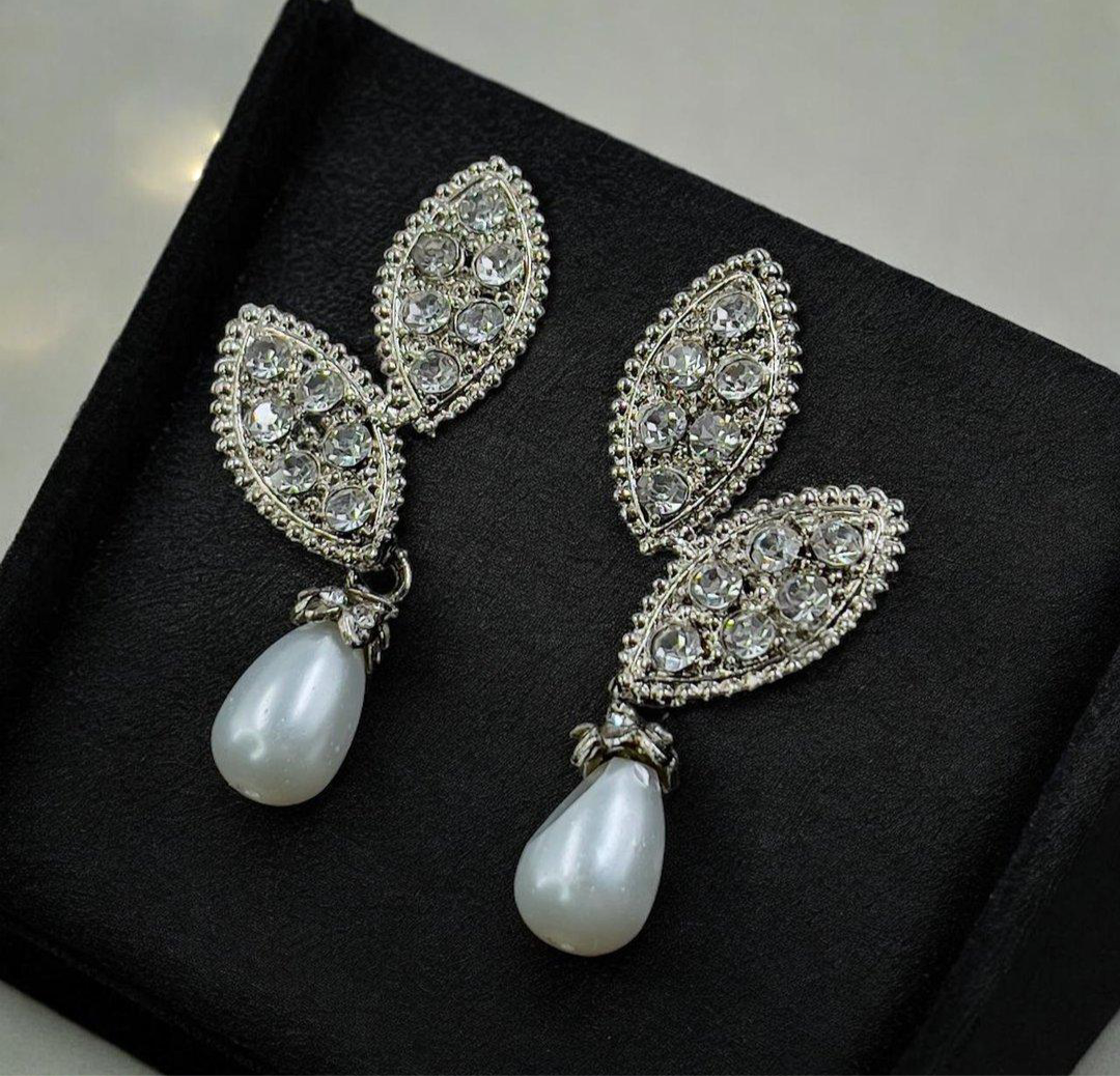 Double Tear/Pearl Drop Earrings