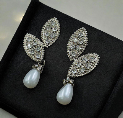 Double Tear/Pearl Drop Earrings