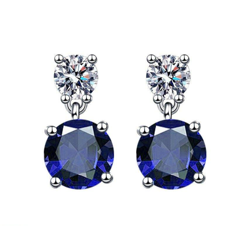Sapphire Victorian Double Round Earrings