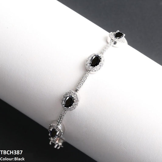 Adjustable Black Opal Zirconium Bracelet for Women  