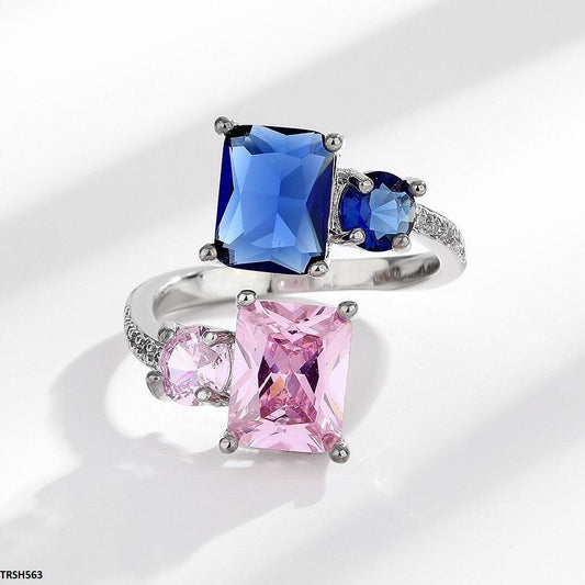 Adjustable Sapphire & Pink Emerald Ring - Havenon Store