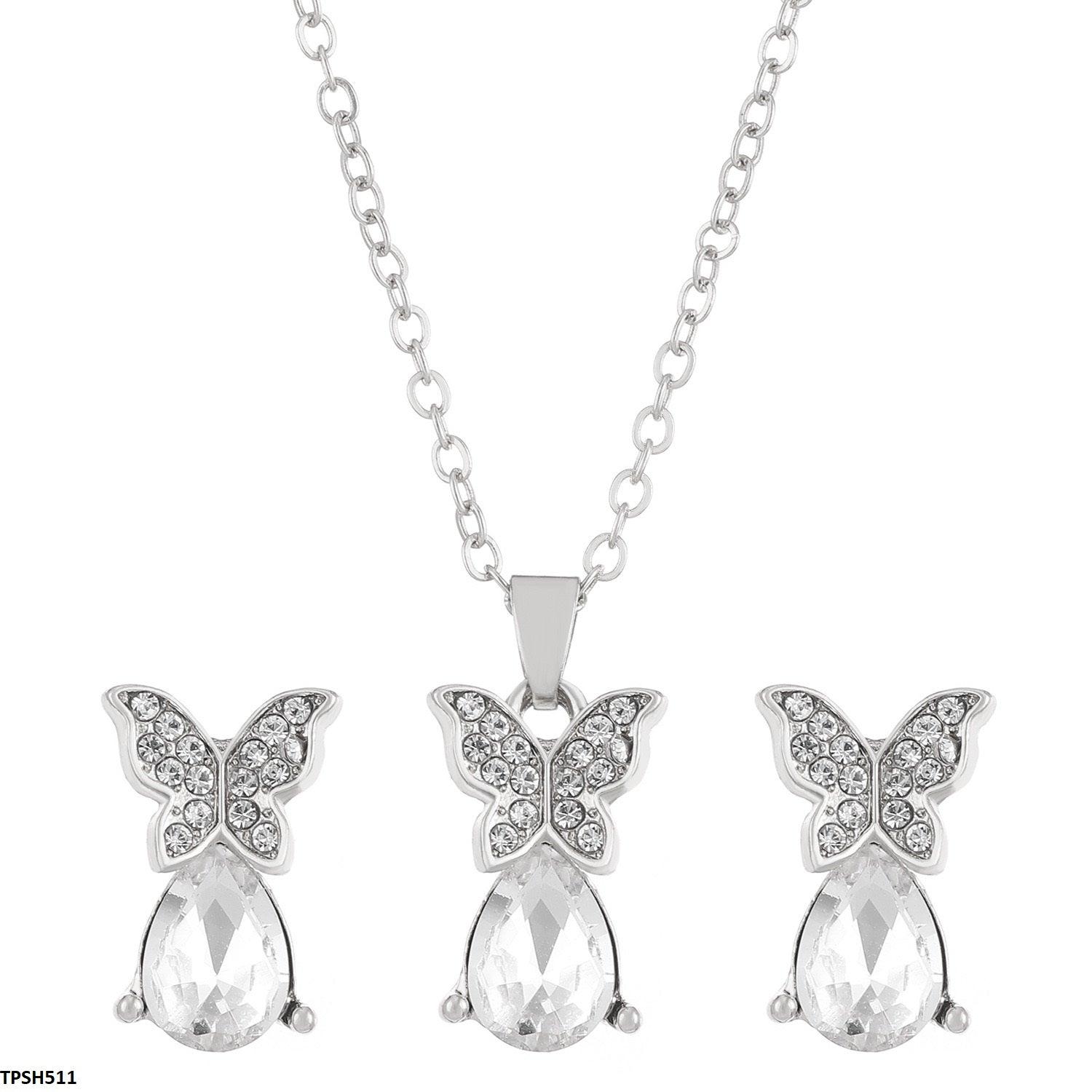 Zircon Butterfly Pendent Set - Havenon Store