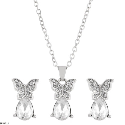 Zircon Butterfly Pendent Set - Havenon Store