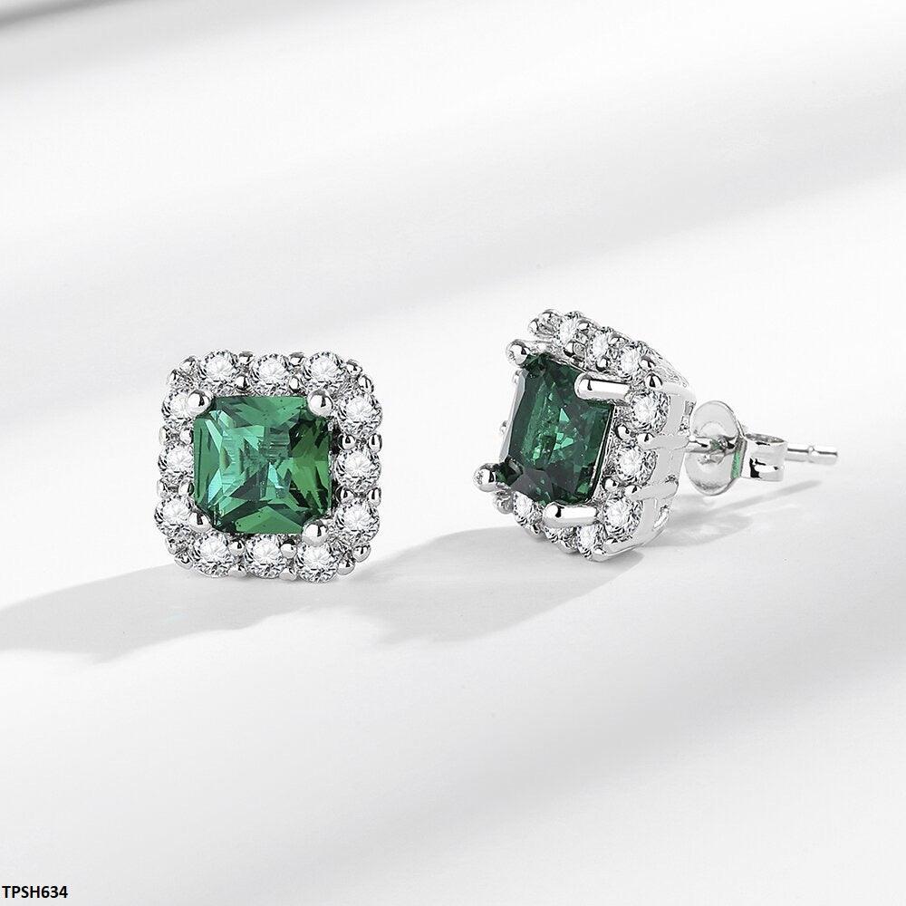 Emerald Square Zircon Pendant Set - Havenon Store