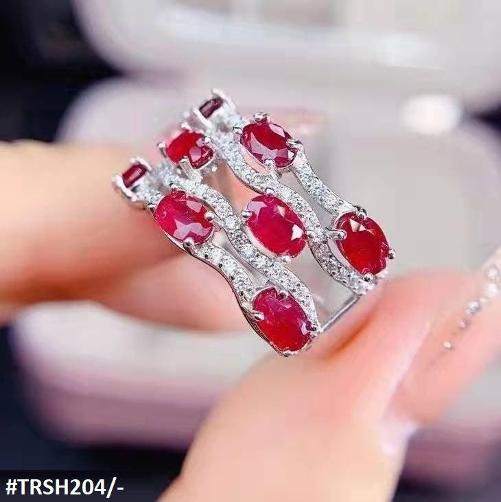 Red Oval Layer Sterling Adjustable Ring - Havenon Store