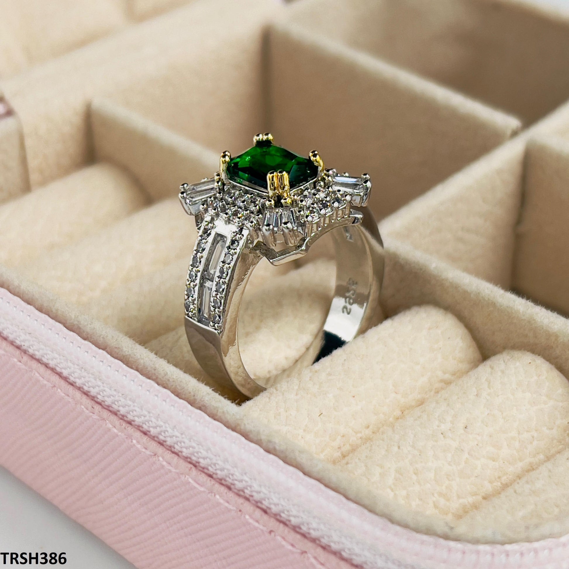 Emerald Baguette Layered Ring - Havenon Store