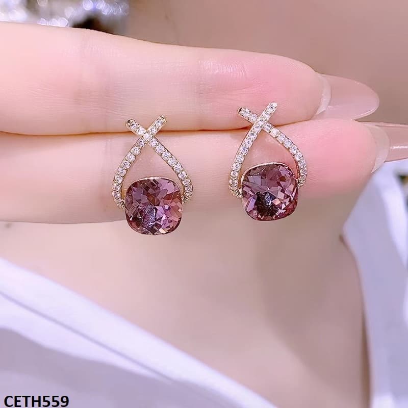 Amethyst Pear Tops Pair  