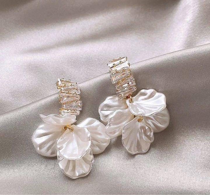 Iridescent Petal Dangle Earrings