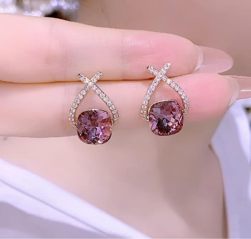 Amethyst Pear Tops Pair