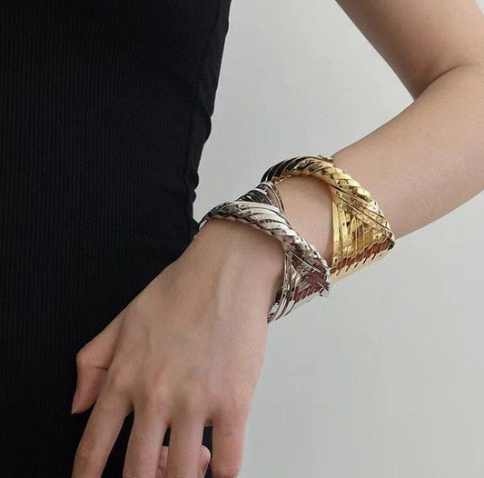 Twisted Rope Hand Cuff Bracelet