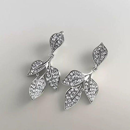 Zirca Leaf Drop Earrings