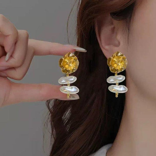 SYB Flower Pearl Drop Earrings