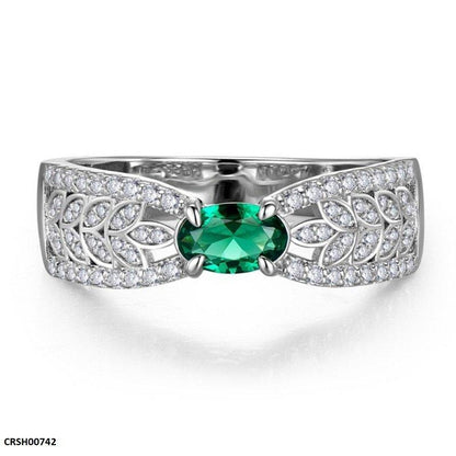 Emerald Oval Stone Band