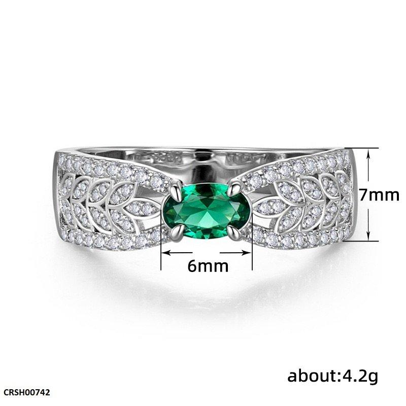 Emerald Oval Stone Band