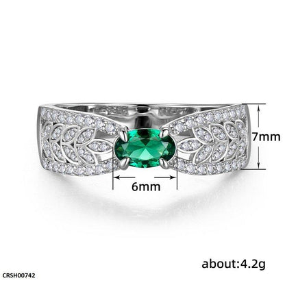 Emerald Oval Stone Band