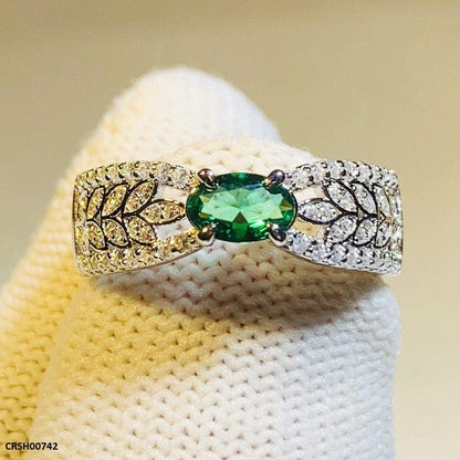 Emerald Oval Stone Band