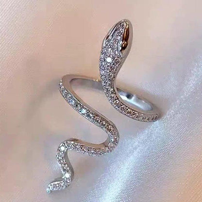 Silver Plated Snake Ring Adjustable