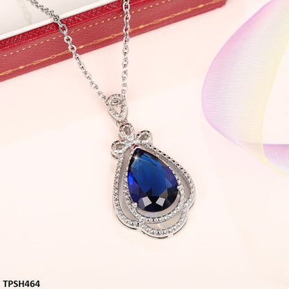 Close-up of Sapphire Crown Tear Pendant design  